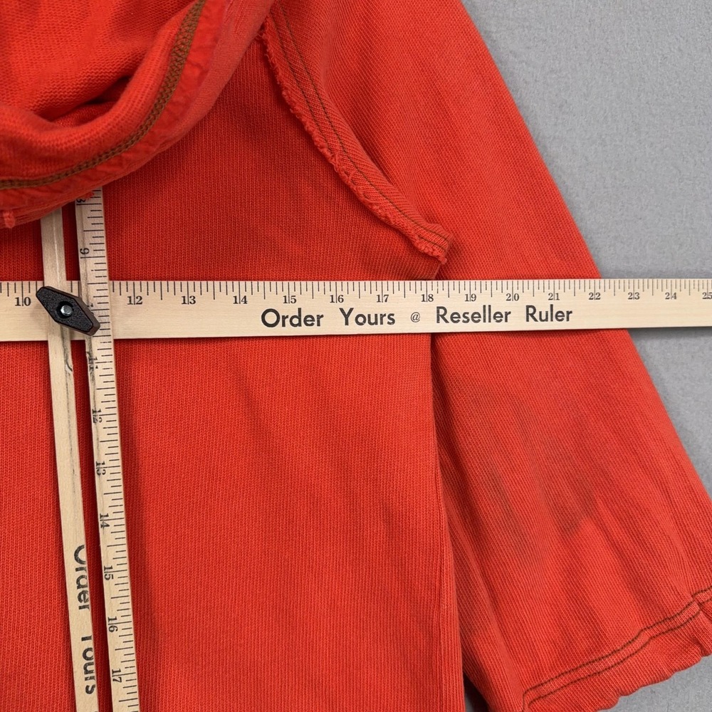 Free People Shirt Womens Large Orange Hooded Tunic Top Boho Distressed Grunge - Picture 14 of 16